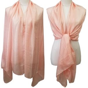 Women Long Large Scarf Shawl Wrap Bridal Pink